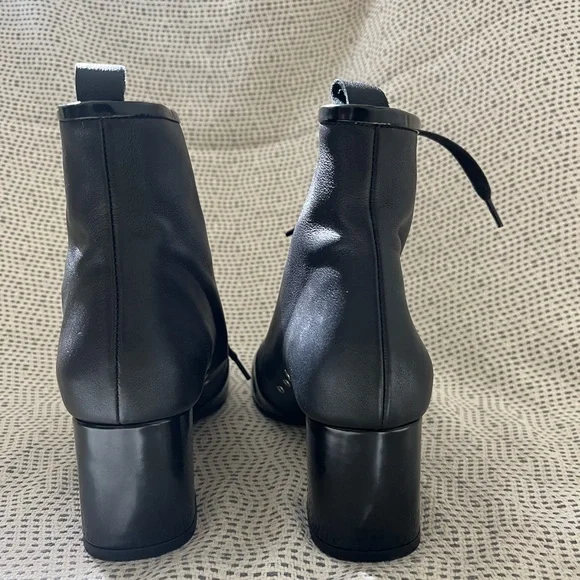 Intentionally Blank Black Lace-Up Ankle Boots - Picture 3 of 6